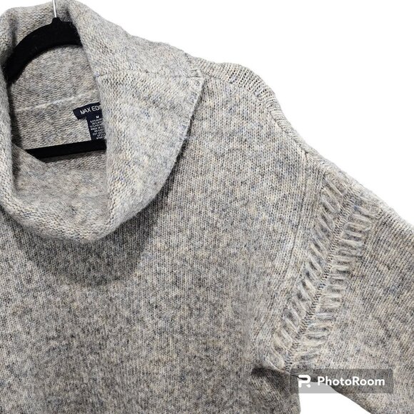 Max Edition Cowl Neck Balloon Sleeve Knit Sweater - Picture 4 of 7